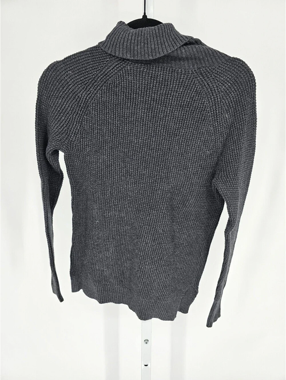 J Crew Womens Sz XXs Turtleneck Sweater Gray Ribbed Thick Knit
